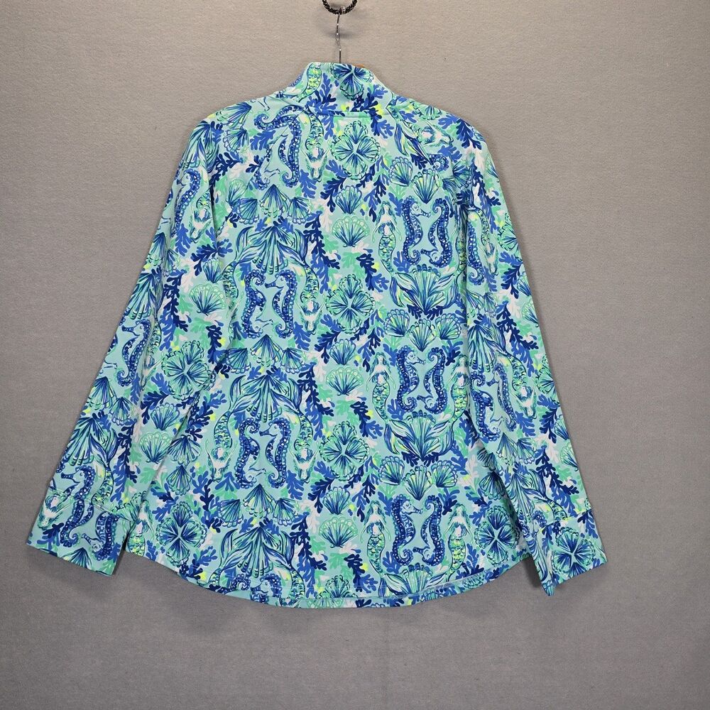 Lilly Pulitzer Skipper Popover UPF 50+ Seeing Double Sea Glass Aqua Size XL New - Picture 5 of 14